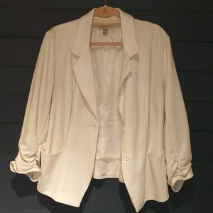 White Peplum Blazer plus size
